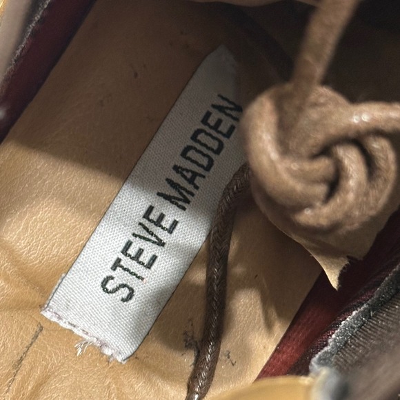 Steve‎ Madden Murdock MURD01M1 Mens Sz 10.5 Tan Leather Cap Toe Lace Up Boots